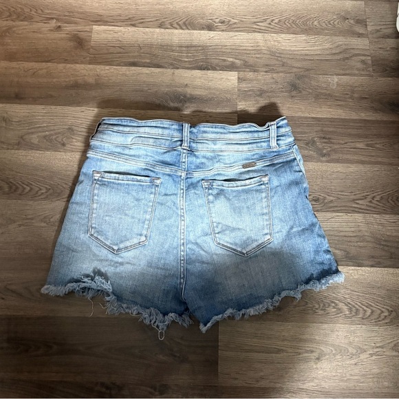 Kancan Light Blue Frayed Jean Shorts - Picture 3 of 3